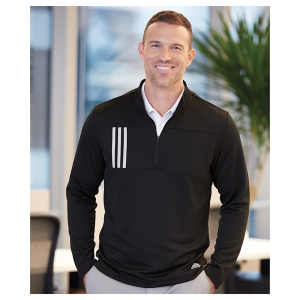 Adidas 3-Stripes Double Knit Quarter-Zip Pullover