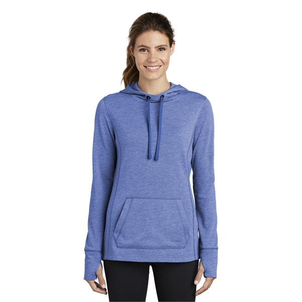Sport-Tek® Ladies PosiCharge® Tri-Blend Wicking Fleece Hooded Pullover ...
